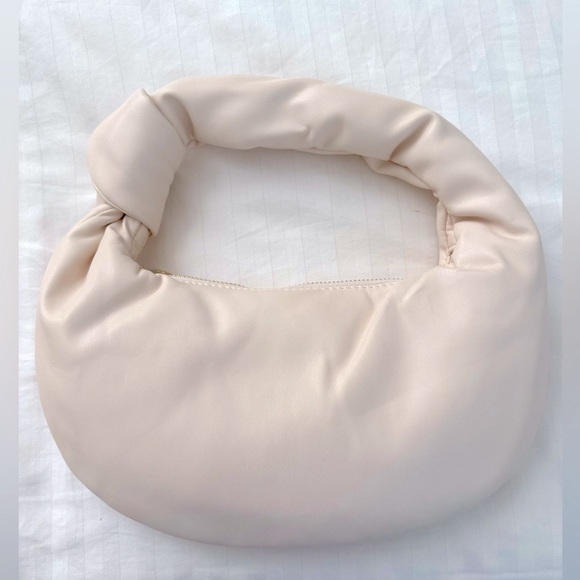 Melie Bianco Alexandra Cream Vegan Leather Top Handle Bag Small - Picture 7 of 9